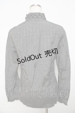 画像2: axes femme /ストライプJQブラウス L グレー Y-25-11-06-029-AX-BL-SZ-ZY