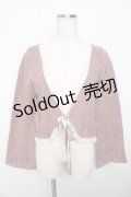 axes femme / レース使いニットボレロ M 淡ピンク Y-25-11-06-030-AX-TO-SZ-ZY