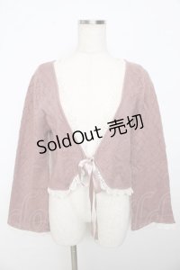 axes femme / レース使いニットボレロ M 淡ピンク Y-25-11-06-030-AX-TO-SZ-ZY