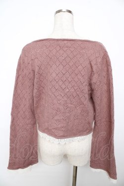 画像2: axes femme / レース使いニットボレロ M 淡ピンク Y-25-11-06-030-AX-TO-SZ-ZY