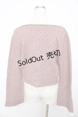 画像2: axes femme / レース使いニットボレロ M 淡ピンク Y-25-11-06-030-AX-TO-SZ-ZY