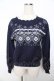 画像1: axes femme / スノー刺繍ニットプルオーバー M 紺 Y-25-11-06-032-AX-TO-SZ-ZY (1)