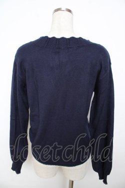 画像2: axes femme / スノー刺繍ニットプルオーバー M 紺 Y-25-11-06-032-AX-TO-SZ-ZY