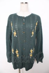 axes femme / オリジナル手刺繍ロングカーデ M グリーン Y-25-11-06-033-AX-TO-SZ-ZY