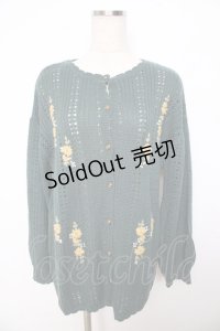 axes femme / オリジナル手刺繍ロングカーデ M グリーン Y-25-11-06-033-AX-TO-SZ-ZY