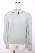 axes femme / ビジューハイネックニット M ミント Y-25-11-06-034-AX-TO-SZ-ZY