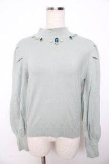 axes femme / ビジューハイネックニット M ミント Y-25-11-06-034-AX-TO-SZ-ZY