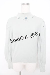 axes femme / ビジューハイネックニット M ミント Y-25-11-06-034-AX-TO-SZ-ZY