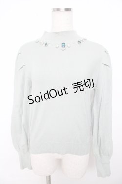 画像1: axes femme / ビジューハイネックニット M ミント Y-25-11-06-034-AX-TO-SZ-ZY