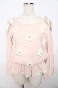 LIZ LISA / 肩開きニット  ピンク Y-25-11-06-035-LO-SK-AS-ZY