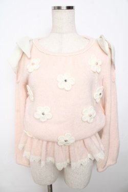 画像1: LIZ LISA / 肩開きニット  ピンク Y-25-11-06-035-LO-SK-AS-ZY