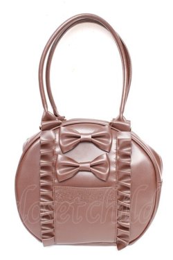 画像1: axes femme kawaii / ツインリボンラウンドバッグ  茶 Y-25-11-06-006-AX-BG-SZ-ZY