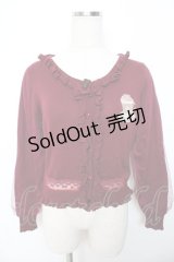 LIZ LISA / チュールレイヤード袖カーディガン  ワイン Y-25-11-06-039-LO-SK-AS-ZY