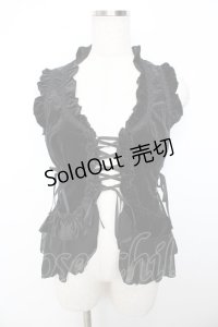 BPN / 別珍フリルベスト M 黒 Y-25-11-06-041-GO-TO-SZ-ZY