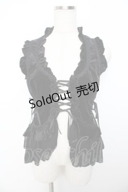 画像1: BPN / 別珍フリルベスト M 黒 Y-25-11-06-041-GO-TO-SZ-ZY