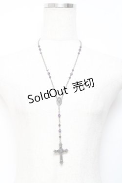 画像1: Moi-meme-Moitie / ローズ十字架ロザリオネックレス  パープル Y-25-11-09-001-MO-AC-SZ-ZY