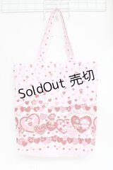 BABY,THE STARS SHINE BRIGHT / くみゃちゃんのSweet Baby Love Heart柄トートバッグ  ピンク Y-25-11-09-038-BA-BG-SZ-ZY