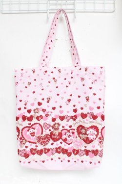画像1: BABY,THE STARS SHINE BRIGHT / くみゃちゃんのSweet Baby Love Heart柄トートバッグ  ピンク Y-25-11-09-038-BA-BG-SZ-ZY