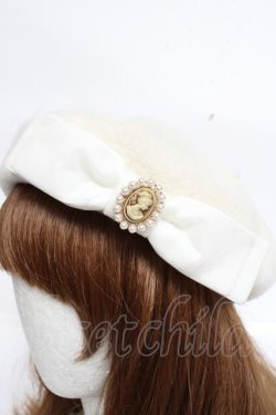 画像4: m petit by misako / AMモチーフリボンベレー  生成り Y-25-11-09-040-LO-AC-SZ-ZY