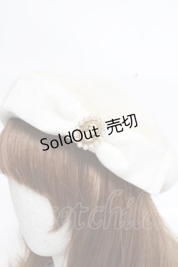 画像4: m petit by misako / AMモチーフリボンベレー  生成り Y-25-11-09-040-LO-AC-SZ-ZY