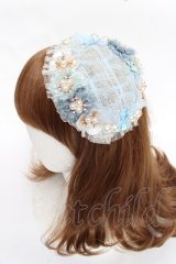 devil inspired / エレガントローズタラウンドカクテルハット  サックス Y-25-11-09-044-LO-AC-SZ-ZT486