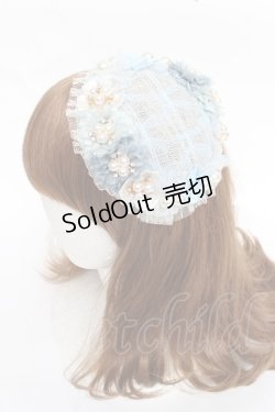 画像1: 【SALE】devil inspired / エレガントローズタラウンドカクテルハット  サックス Y-25-11-09-044-LO-AC-SZ-ZT486