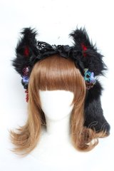 GOTHIC HOLIC / 耳しっぽカチューシャ  黒 Y-25-11-09-057-PU-AC-SZ-ZY