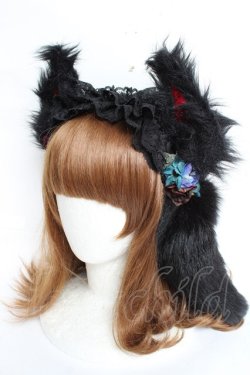 画像2: GOTHIC HOLIC / 耳しっぽカチューシャ  黒 Y-25-11-09-057-PU-AC-SZ-ZY