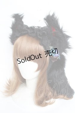 画像2: GOTHIC HOLIC / 耳しっぽカチューシャ  黒 Y-25-11-09-057-PU-AC-SZ-ZY