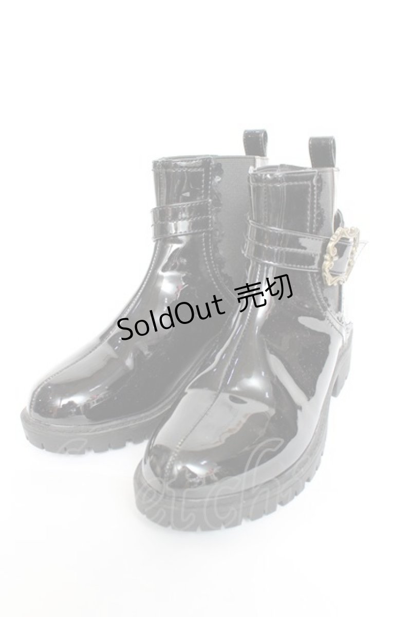 画像1: 【SALE】axes femme / ベルトデザインエナメルブーツ M 黒 Y-25-11-09-058-AX-SH-SZ-ZTK001 (1)