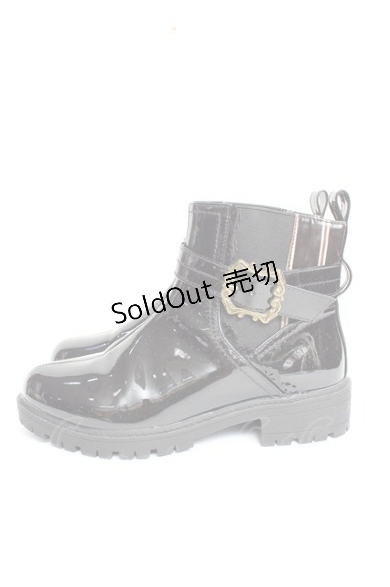 画像2: 【SALE】axes femme / ベルトデザインエナメルブーツ M 黒 Y-25-11-09-058-AX-SH-SZ-ZTK001 (2)