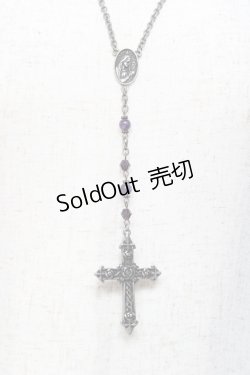 画像2: Moi-meme-Moitie / ローズ十字架ロザリオネックレス  パープル Y-25-11-09-001-MO-AC-SZ-ZY