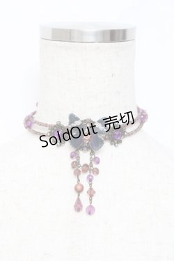 画像1: GOTH / バタフライビーズチョーカー   Y-25-11-09-007-GO-AC-SZ-ZY