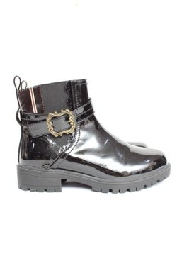 画像4: axes femme / ベルトデザインエナメルブーツ M 黒 Y-25-11-09-058-AX-SH-SZ-ZY