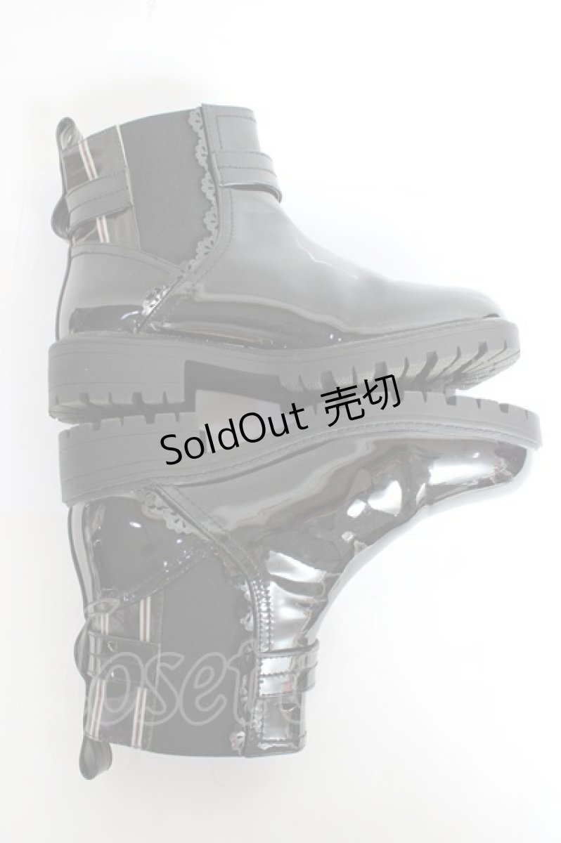 画像5: 【SALE】axes femme / ベルトデザインエナメルブーツ M 黒 Y-25-11-09-058-AX-SH-SZ-ZTK001 (5)
