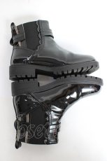 画像5: 【SALE】axes femme / ベルトデザインエナメルブーツ M 黒 Y-25-11-09-058-AX-SH-SZ-ZTK001 (5)