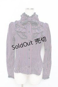 BABY,THE STARS SHINE BRIGHT / レジメンタル・オリヴィアブラウス  紺 Y-25-11-09-061-BA-BL-SZ-ZY