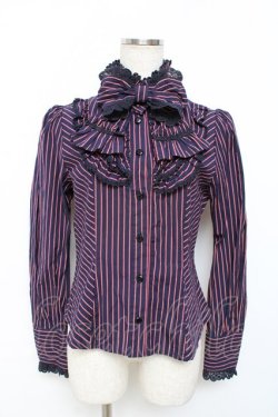 画像1: BABY,THE STARS SHINE BRIGHT / レジメンタル・オリヴィアブラウス  紺 Y-25-11-09-061-BA-BL-SZ-ZY