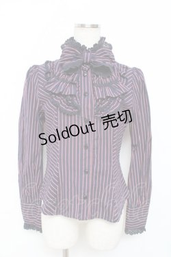 画像1: BABY,THE STARS SHINE BRIGHT / レジメンタル・オリヴィアブラウス  紺 Y-25-11-09-061-BA-BL-SZ-ZY