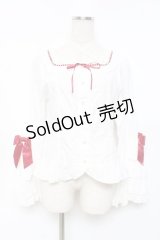 BABY,THE STARS SHINE BRIGHT / Pure Pearl bouquetスクエアネック姫袖ブラウス  赤 Y-25-11-09-062-BA-TS-SZ-ZY