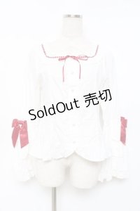 BABY,THE STARS SHINE BRIGHT / Pure Pearl bouquetスクエアネック姫袖ブラウス  赤 Y-25-11-09-062-BA-TS-SZ-ZY