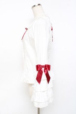 画像2: BABY,THE STARS SHINE BRIGHT / Pure Pearl bouquetスクエアネック姫袖ブラウス  赤 Y-25-11-09-062-BA-TS-SZ-ZY