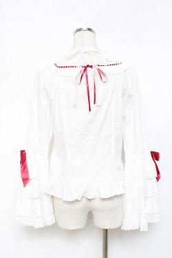 画像3: BABY,THE STARS SHINE BRIGHT / Pure Pearl bouquetスクエアネック姫袖ブラウス  赤 Y-25-11-09-062-BA-TS-SZ-ZY