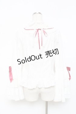 画像3: BABY,THE STARS SHINE BRIGHT / Pure Pearl bouquetスクエアネック姫袖ブラウス  赤 Y-25-11-09-062-BA-TS-SZ-ZY