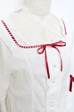 画像4: BABY,THE STARS SHINE BRIGHT / Pure Pearl bouquetスクエアネック姫袖ブラウス  赤 Y-25-11-09-062-BA-TS-SZ-ZY