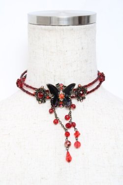 画像1: GOTH / バタフライビーズチョーカー   Y-25-11-09-008-GO-AC-SZ-ZY