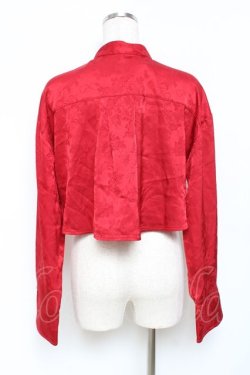 画像2: axes femme / 芍薬ジャガードチャイナボレロ  赤 Y-25-11-09-066-AX-TO-SZ-ZY