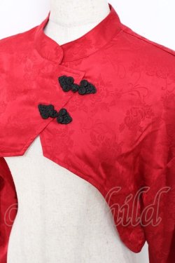 画像3: axes femme / 芍薬ジャガードチャイナボレロ  赤 Y-25-11-09-066-AX-TO-SZ-ZY