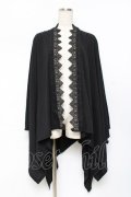 axes femme / バラ釦付UVイレヘムポンチョ  黒 Y-25-11-09-067-AX-TO-SZ-ZY