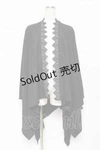 axes femme / バラ釦付UVイレヘムポンチョ  黒 Y-25-11-09-067-AX-TO-SZ-ZY